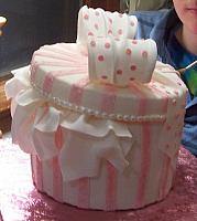 Pink gift box or hat box cake