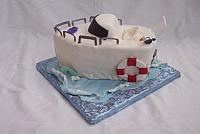 Cute motorboat or motor boat cake - gumpaste edible decorations