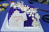 Butterfly, Flowers on Purple Cake