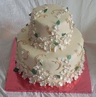 AsianFloralThemeIvoryCake5