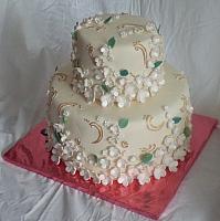 AsianFloralThemeIvoryCake6