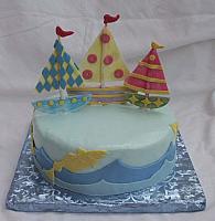 Cute sailboat cake - for children or young adults or whimsical theme