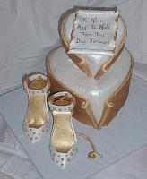 Romantic Heart and Edible Gold White Shoes