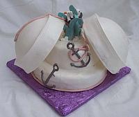 sailor hat cake - sailor hats are edible gumpaste decorations as are the anchors and all other decorations are handmade