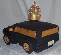 2010 Hummer Car Cake With Edible Gumpaste King's Crown back view