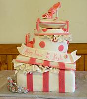 Stacked Presents with Pillow, Fashion Shoe, Silver Tiara Princess Cake