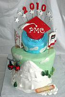 Multithemed Graduation Cake for Sports - Lacrosse, Snowboarding, Surfing