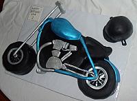 Blue, Silver, Black Motorcycle Cake view 1