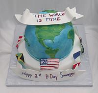Globe with International Flags Cake