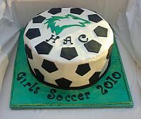 Soccer Themed Fondant-covered Cake