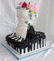 Bridal Shower Feminine Bodice Black White Cake