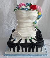 BridalShowerFeminineBodiceBlackWhiteCakeMain