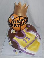 Basketball, Sports Jersey Fondant Shirt with Stars on Fondant Cake