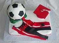 GraduationSoccerWrestlingSingletFondantCakeTopView