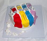 Paint Theme Fondant Cake for Artist or Hobby