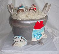 Beer Ice Bucket Fondant Cake front view