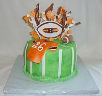 Football Theme Fondant Cake of Cleveland Browns