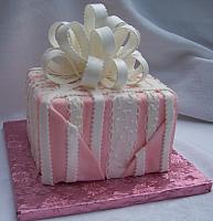 Pink Present Cake with Tucked In Sides