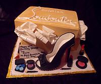 Christian Louboutin Shoebox, Shoe Fondant Fashionsta Cake with Edible Makeup