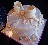 Victorian Themed Hat Box Fondant Cake view 2