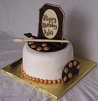 Chocolate Birthday Cake with white and dark chocolate decorations