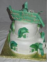 Walter Johnson Highschool class of 1977 green and white Spartan Cake