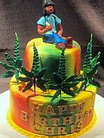 Hippie Marijuana Theme Cake