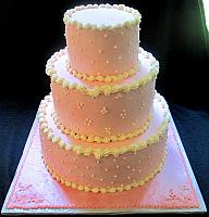 Buttercream Pink And Ivory Tiered Cake