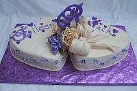 purple heart wedding cake for Jack and Eileen - all decorations are edible gumpaste/sugarpaste