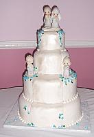Precious Moments Wedding Cake with sugarpaste flowers