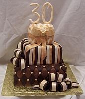 Chocolate and Ivory Present Cake for Birthday/Specialty Event or Wedding Cake